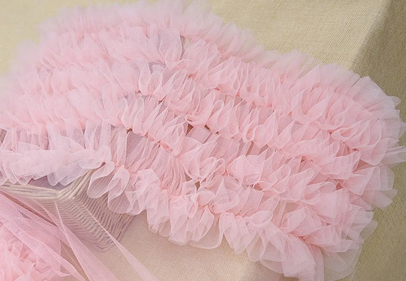 2 метра розовый белый серый черный толстый гофрированный Тюль кружевная отделка Мягкая сетчатая ткань для детей юбка платье куклы костюм дизайн DIY