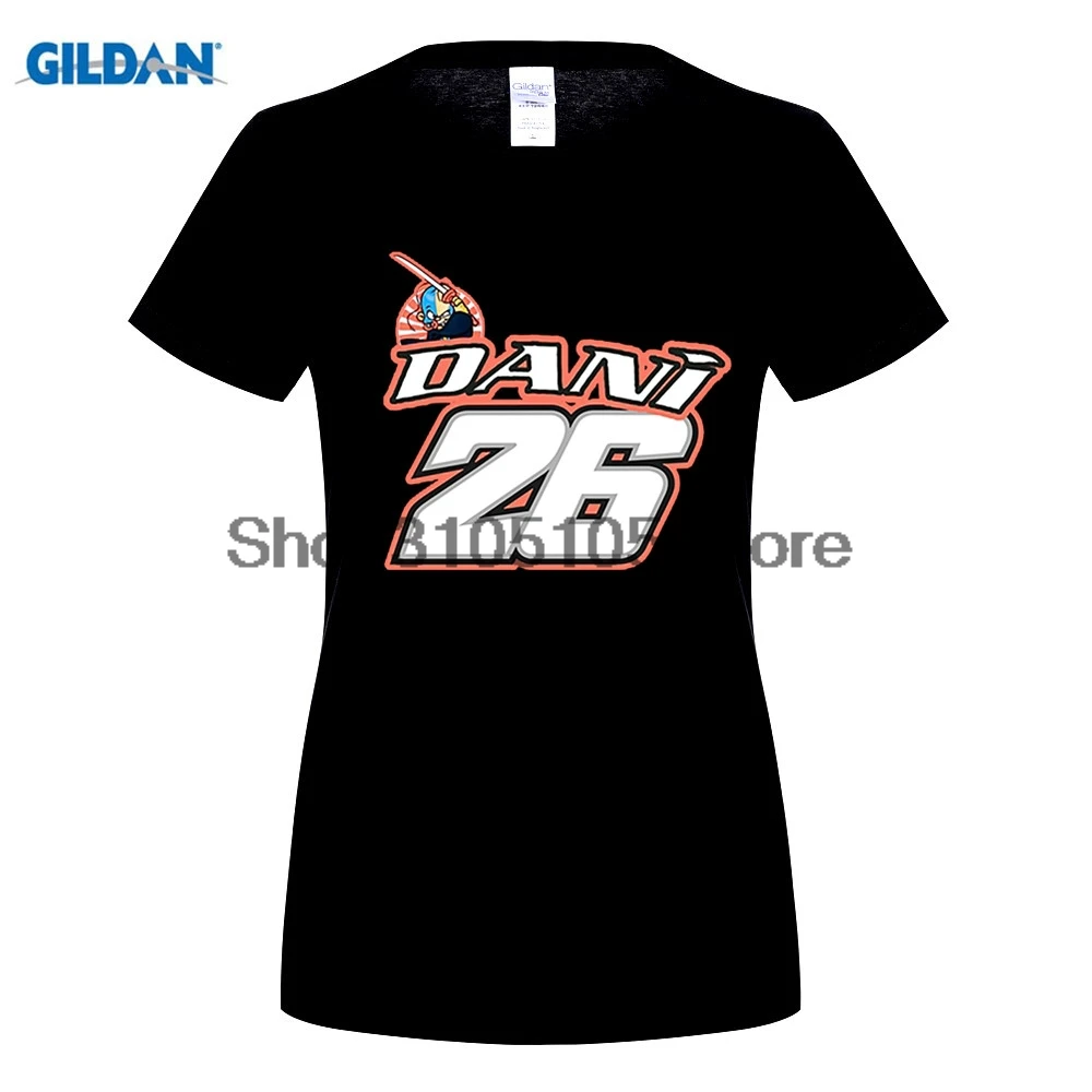 

women fashion brand t shirt Womens 100% Cotton Dani Pedrosa T Shirts Ladies Custom Made Tshirt Tops