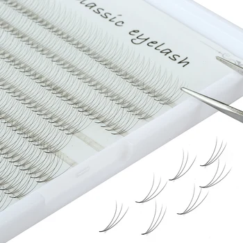 

Large capacity 3D Russian Volume Eyelashes Extension Short Stem Pre made Fans C D curl Mink Lash Eyelash Individual Extensions