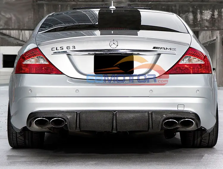 3K Real Carbon fiber Rear Add-on Bumper Diffuser for Mercedes Benz W219 CLS CLS55 CLS63 AMG MODEL 2006-2011  M086