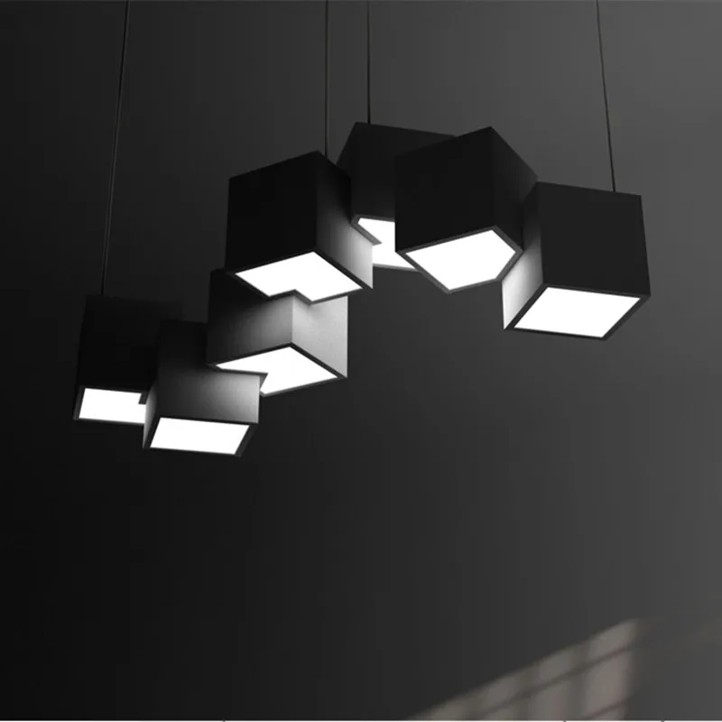 

Postmodern Designer Magic Cube Led Pendant Light Creative Art Gallery Dinner Living Room Led Lighting Fixtures Free Shipping