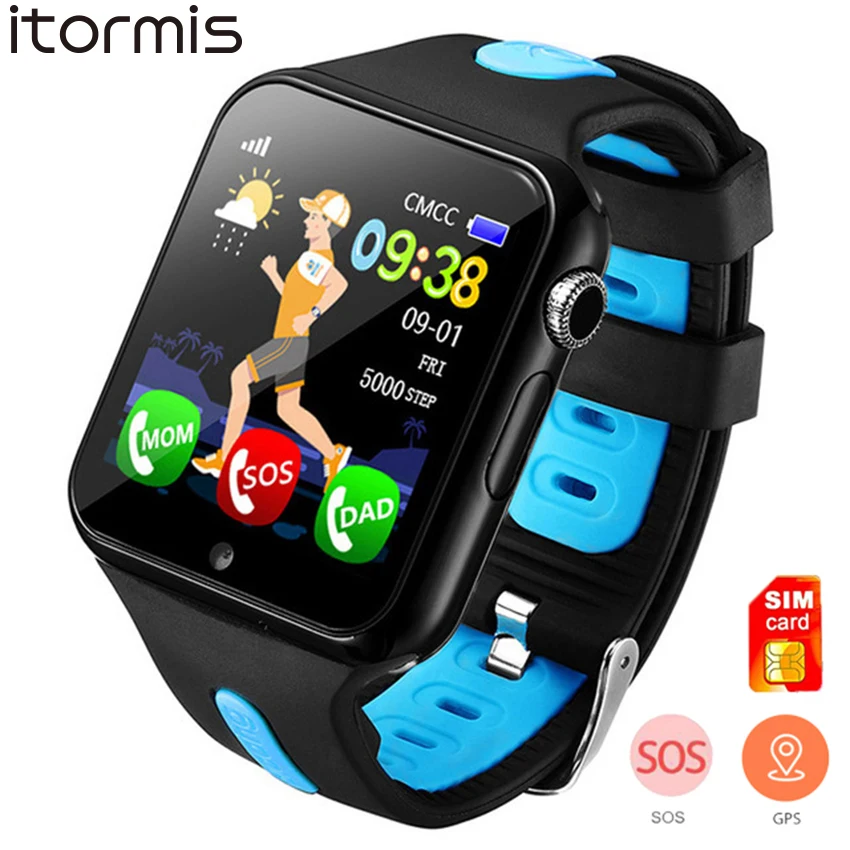 Дешево ITORMIS умные часы для детей V5K детский ремешок font b gps b font трек Спортивные Детские умные часы Поддержка sim карты камера безопасности телефон детские час...