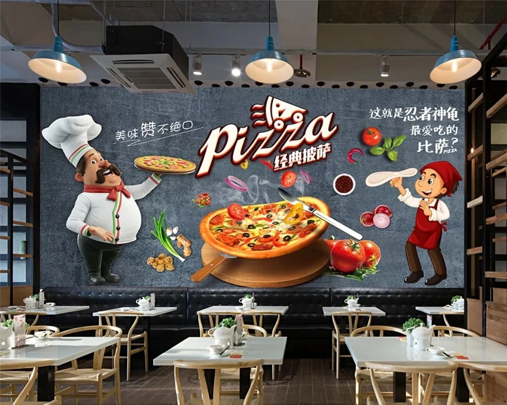 Beibehang Sfondi Moderni Personalizzati Disegnati A Mano Hamburger Fast Food Snack Bar Sfondo Papel De Parede 3D Carte Da Parati Decorazioni Per La Ca