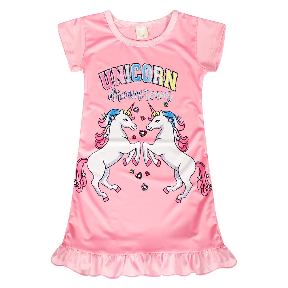 quancheng Kids Girls' Unicorn Nighties Rainbow Printed Nightdress Cotton Short Sleeve Pajama Nightgown Dress Sleepwear Nightie for 7-12 Years quancheng Kids Girls' Unicorn Nighties Rainbow Printed Nightdress Cotton Short Sleeve Pajama Nightgown Dress Sleepwear Nightie for 7-12 Years
