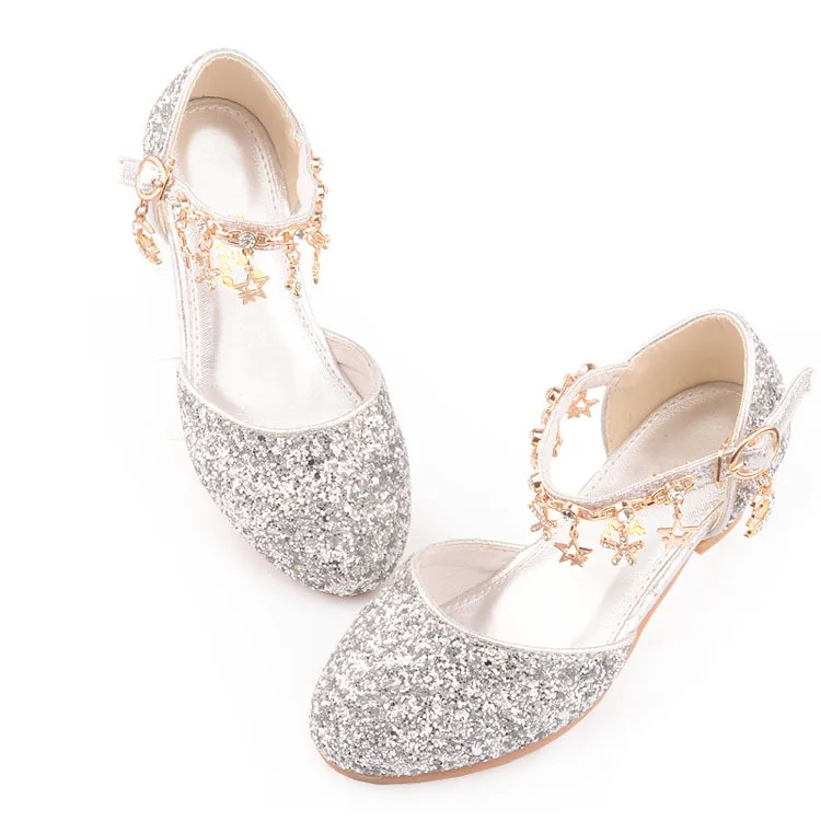 Sapatos de Cristal de Alta-salto Sapatos de Dança Sapatos de Crianças da Criança do Bebê Sapatos de Couro Novas Crianças Alto Chains Rhinestone Estudante Princesa Meninas 041 11 High Quality Mamãe e Bebê