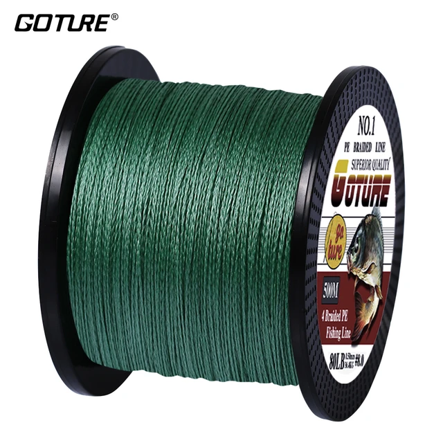 Goture PE Braided Fishing Line Multifilament 500M 4 Strands Cord