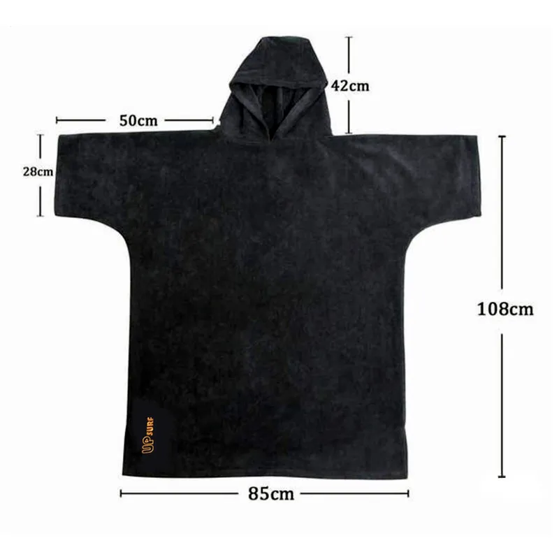 

surf poncho Wetsuit Changing Robe Poncho with hood for Swim, Beach sports 320GSM terry cloth 100% cotton oversize adult
