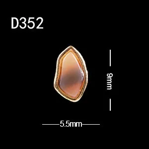 10 шт./лот, японский стиль, полукруглый Янтарь с золотым ободком, имитация камня, украшение для ногтей, стразы - Цвет: D352