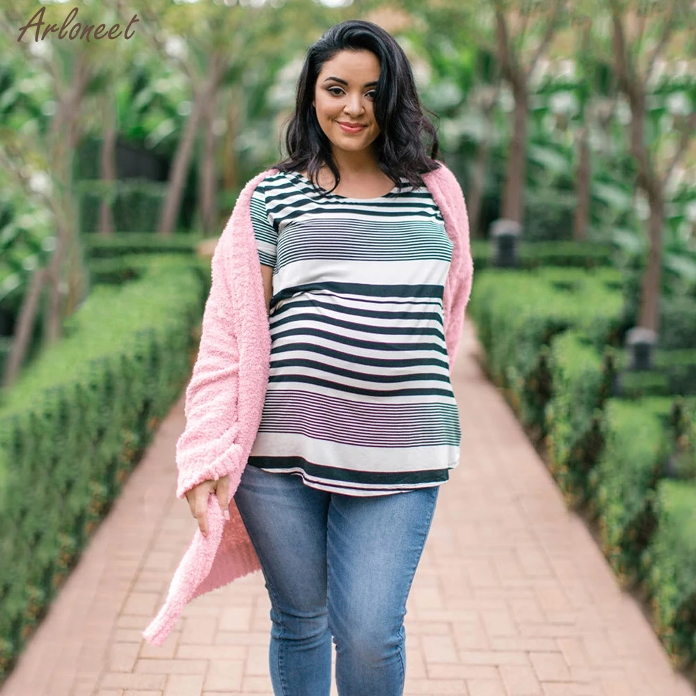

Pregnant Womens Nursing Plush Coat Outwear Long Sleeve Pocket Cardigan Jacket Maternity coat Plush Women Blouse 2019 NEW