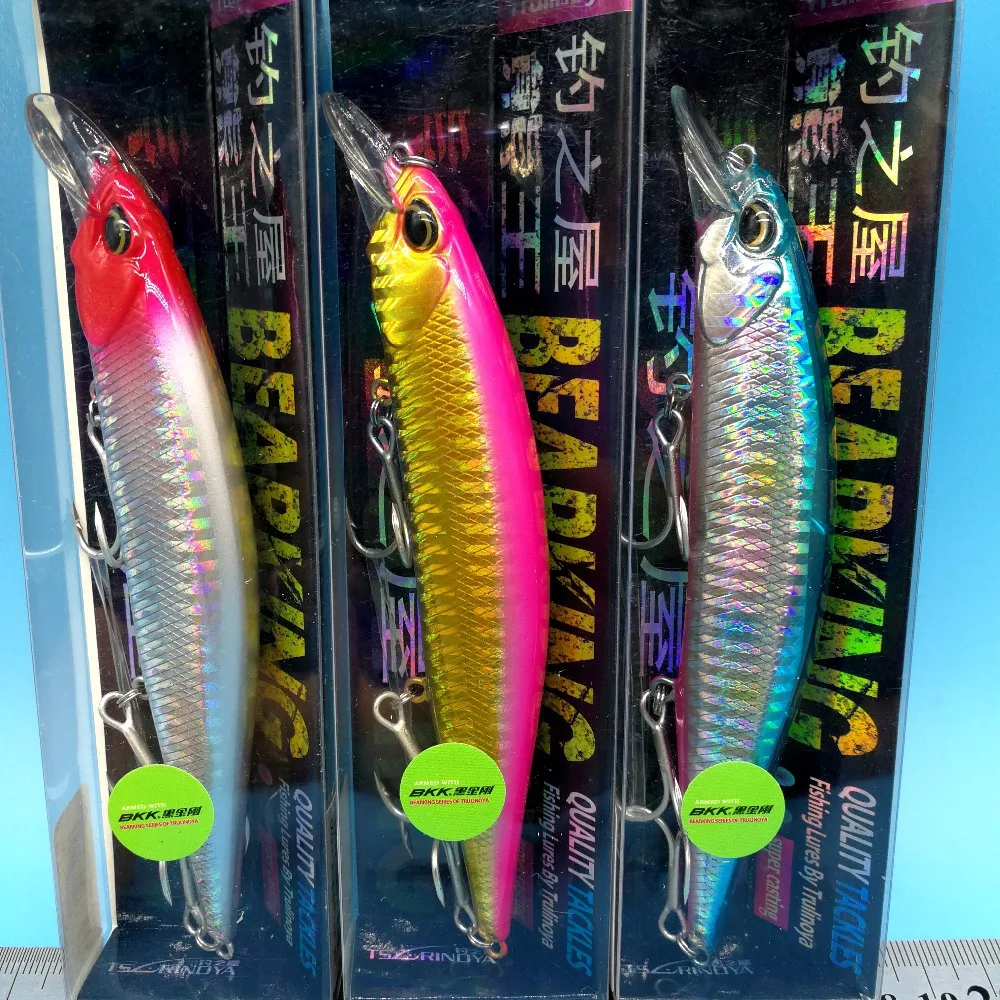 Isca de Pesca do Robalo Tsurinoya Lote Suspender Minnow Rígido 19.5g 120mm Longo Fundição Iscas Artificiais Wobblers Enfrentar 3 Pçs - 8 Iscas Artificiais Wobblers Pesca do Robalo enfrentar