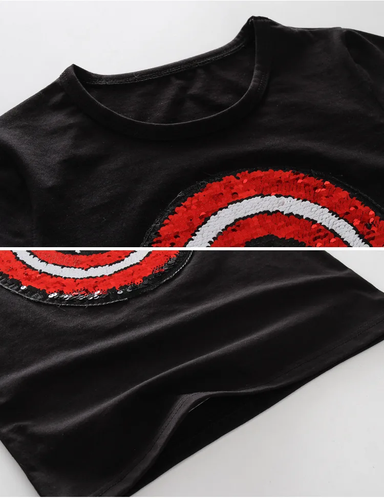 Summer Spiderman Captain Heart Flipped Sequin Boys Tee Shirt Boys Glitter T Shirt 3- 10 12 years Teens Kid Magic Discoloration Tops 9