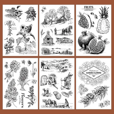 

Transparent silicone seal Plant series printing DIY decoration scrapbook / album decoration transparent stamp