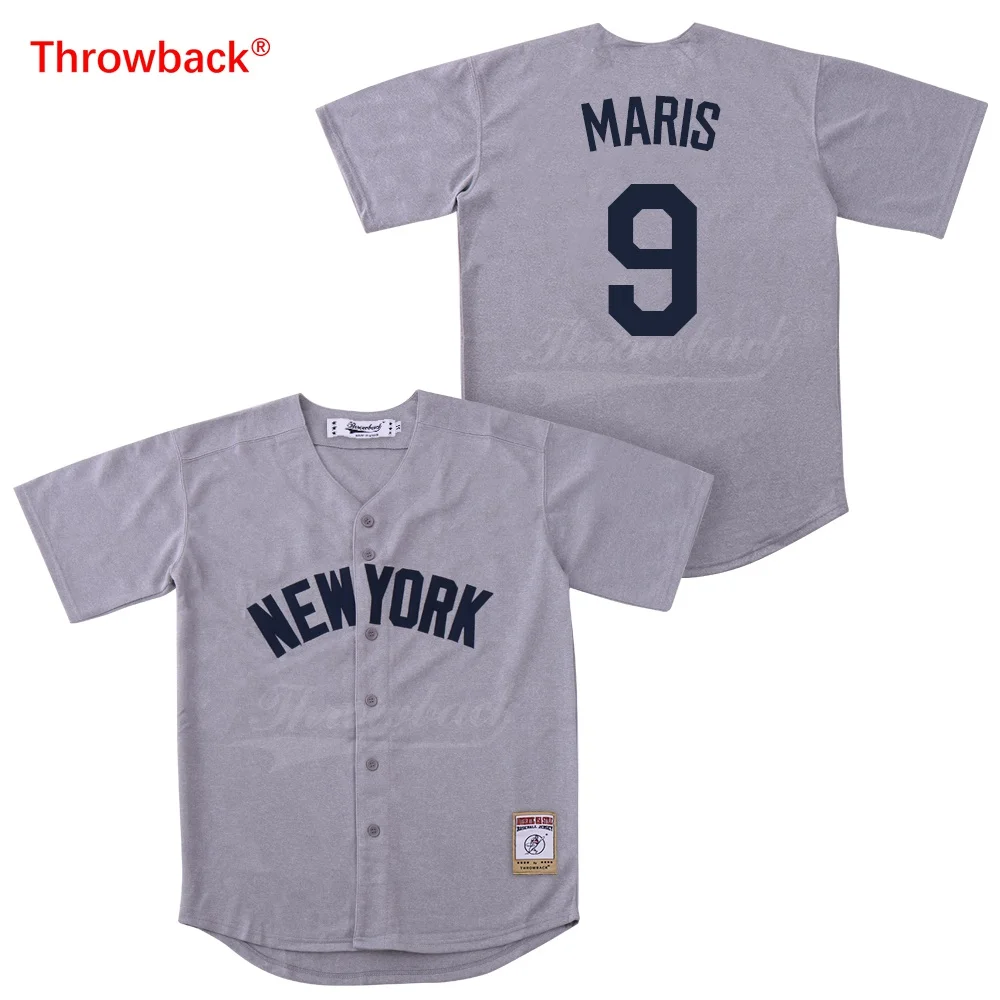 

Throwback Baseball Jersey Men's New York Jersey Player Maris Jerseys Colour Gray Shirt Stiched Wholesale 2019021817