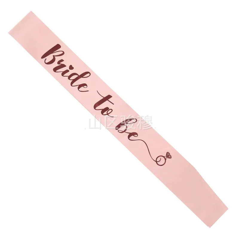 Bride to Be Sash with Diamond Ring Hen Party Sash for Bachelor Party Wedding Bridal Shower Pink White with Gold Letter HW62 (10)