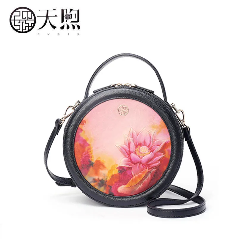 

Pmsix 2019 New Women Genuine Leather bag famou brand women Leather handbags fashion quality tote women leather Shoulder bag