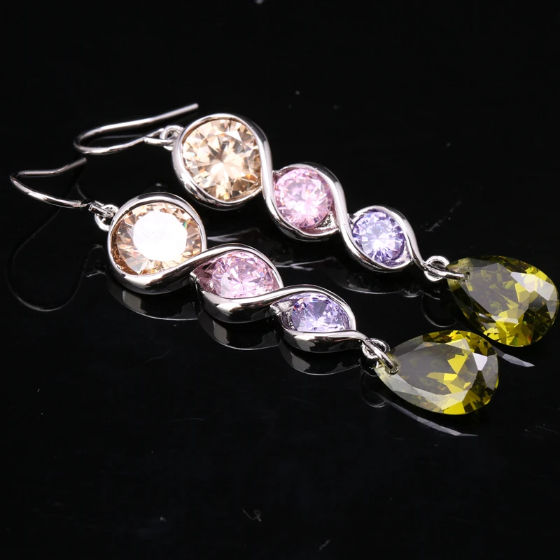 

Fetching Multicolor Morganite Peridot 925 Sterling Silver Drop Dangle Earring S0846