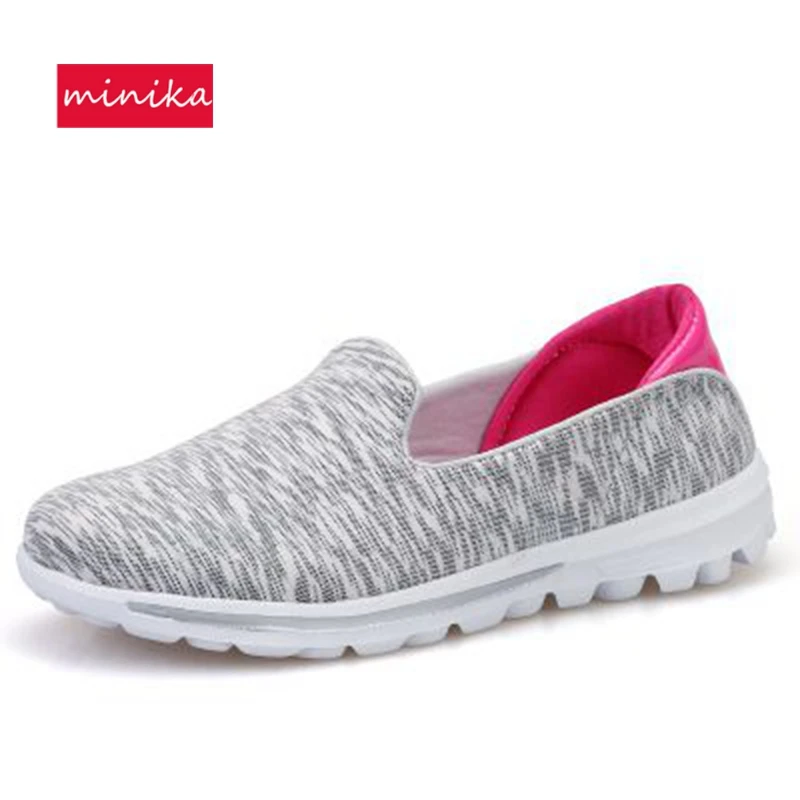 SWYIVY Women Sneakers Stitching Color Stripes Walking Shoes Women 2018 New Slip-on Light Weight Sport Shoes Women Breathable