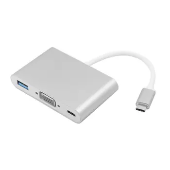 

10pcs/lot USB-C USB 3.1 Type C to VGA Projector & USB OTG & USB-C Female Charger Adapter for 12" New Mac book