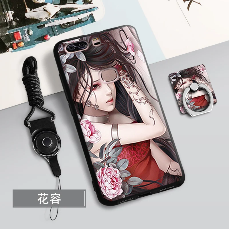 Huawei honor v8 case with Ring Cartoon 3D Relief Full Coverage Protector soft TPU Fitted Case+Lanyard for cover |