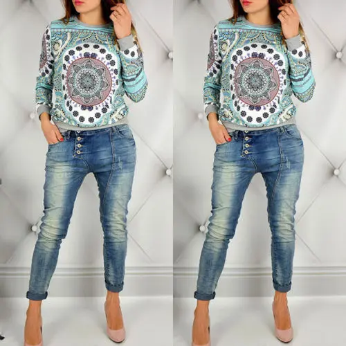 

2017 Fashion Women T-shirt Casual Long Sleeve O-neck Pullover Tops Ladies Loose shirts Print Tees Top S-XL