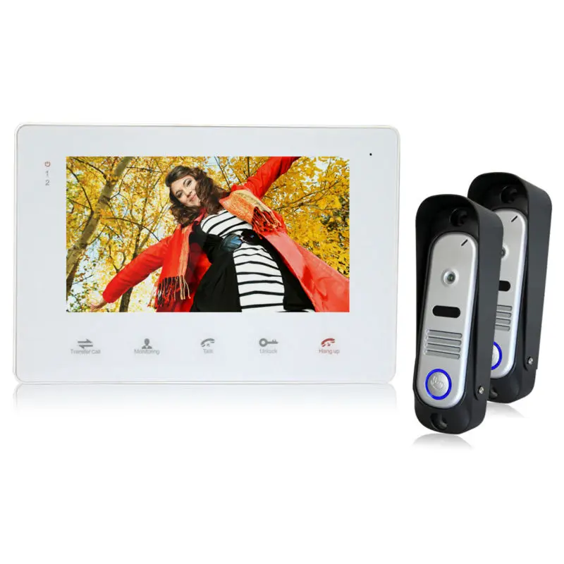 Homefong 2v1 Door Video Camera HD Phone Home Intercom two Doorbell Panel and one 7&quotTFT Indoor Monitor | Безопасность и защита
