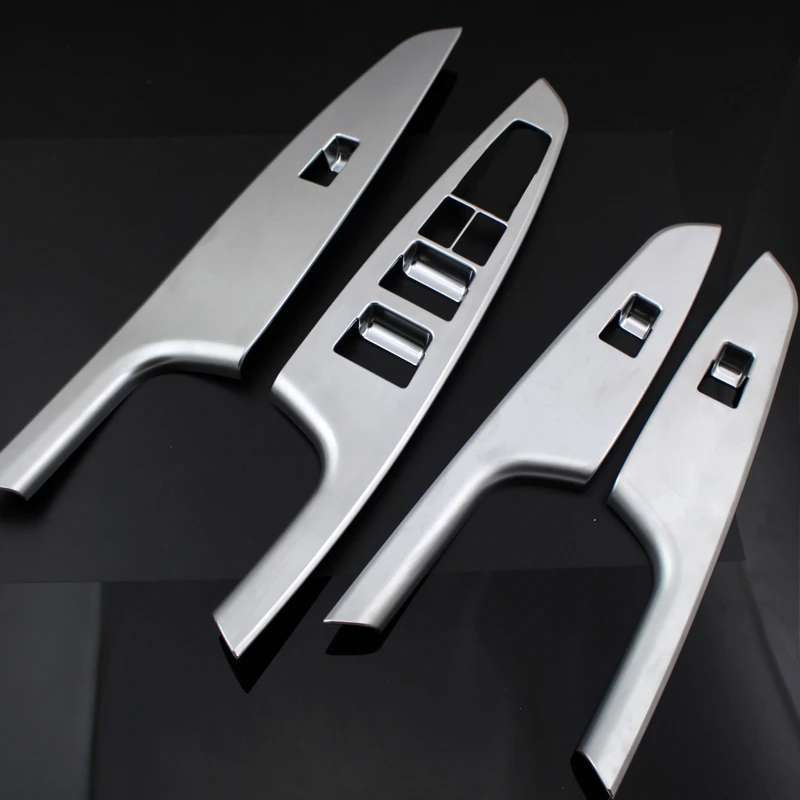 4 Pcs Set ABS Chrome Car Interior Decoration Door Window Switch Cover Trims For LHD Hyundai