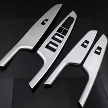 4 Pcs Set ABS Chrome Car Interior Decoration Door Window Switch Cover Trims For LHD Hyundai