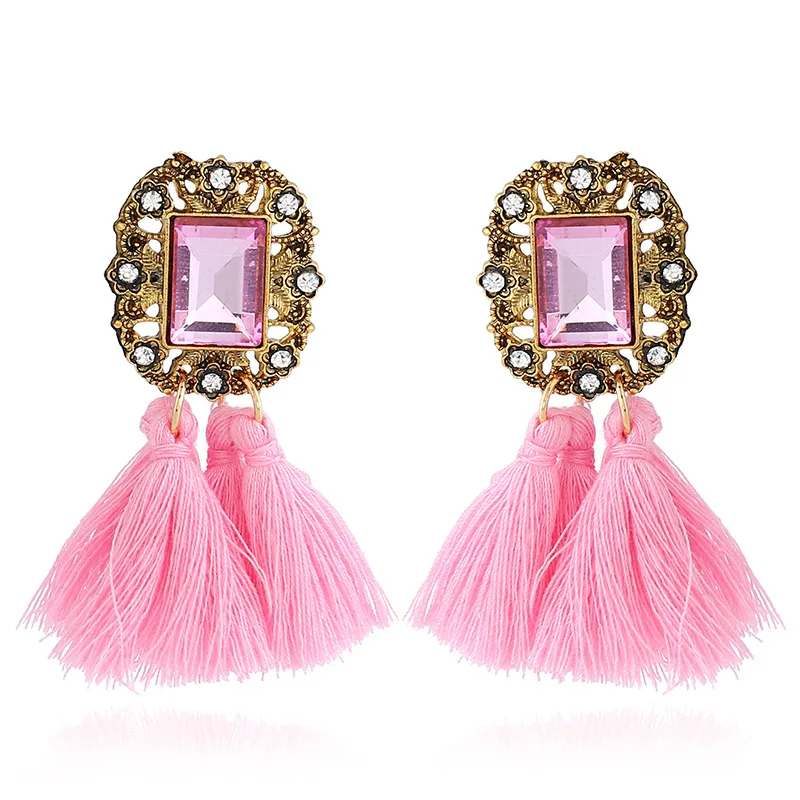 

2019 New Bohemian Ethnic Tassel Earrings For Women Fashion Sequin Big Sector Drop Dangle Earring Statement Handmade Jewelrys