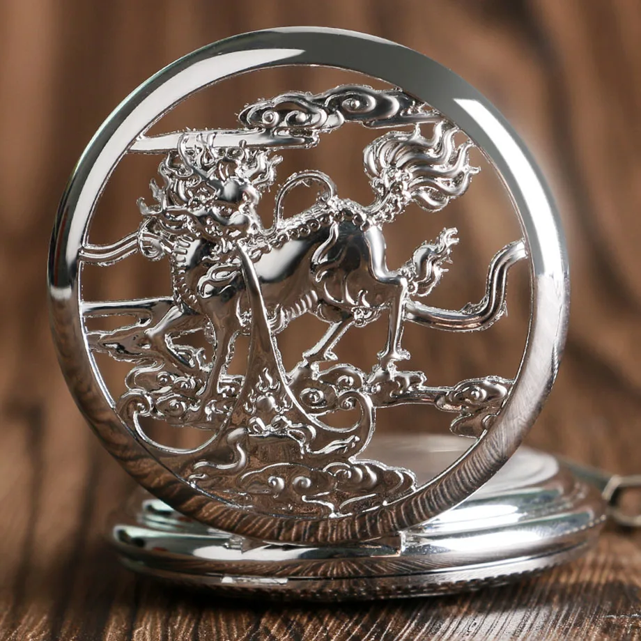 Luxury Men Women Sliver Hollow Simple Casual Mechanical Hand Wind Pocket Watch Antique Steampunk Rome Number Fob Clock  (8)