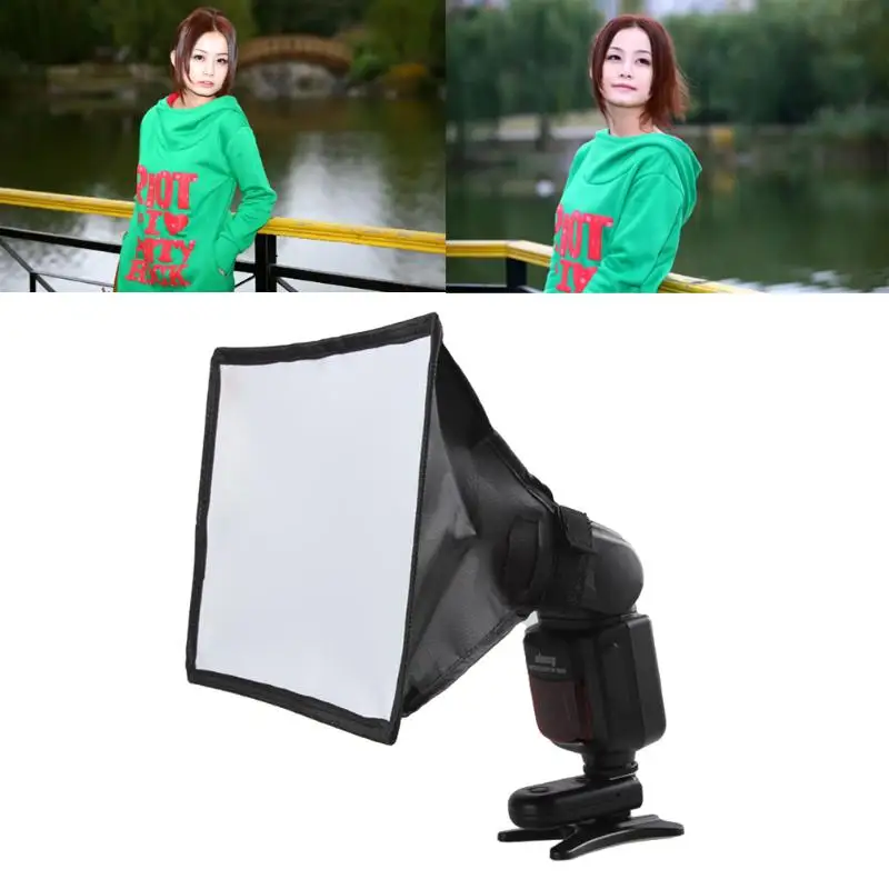 Vanpower Silver Reflector Flash Diffuser Softbox Professional Mini Photo Diffuser Soft Light Box for Canon Nikon Sony Camera