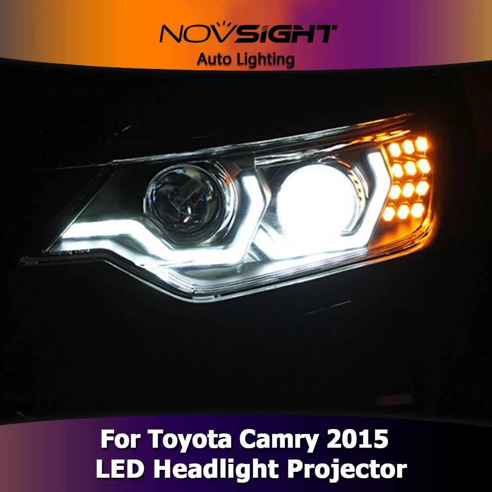 NOVSIGHT 2 шт. автомобильный Стайлинг светодиодный DRL поворотник для Toyota Camry фар в сборе