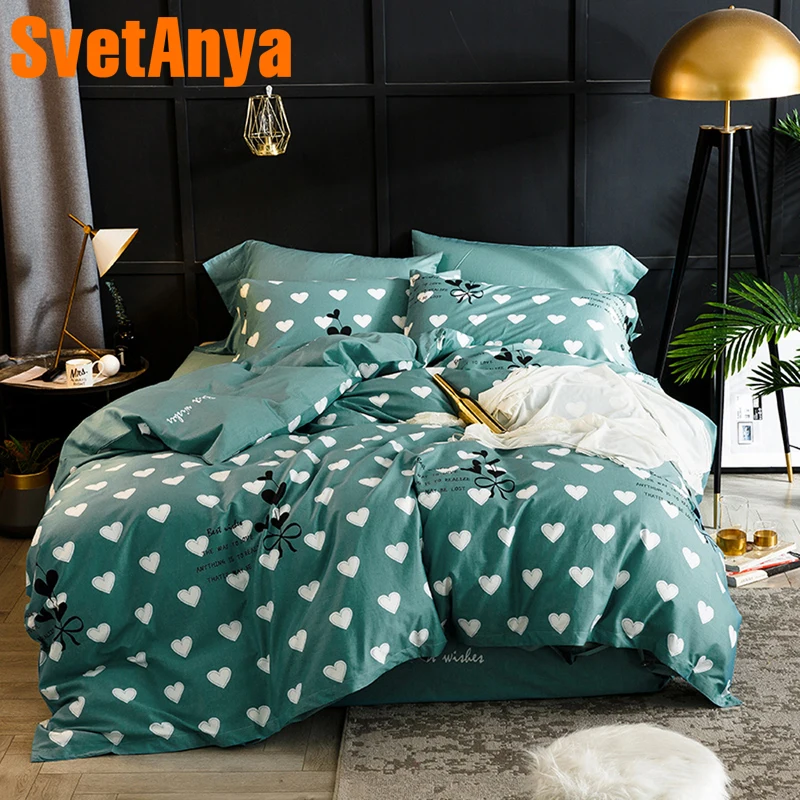 

Svetanya Green Bedding Sets Egyptian Cotton Bedsheet Pillowcases Duvet cover set Twin Queen King Double Size