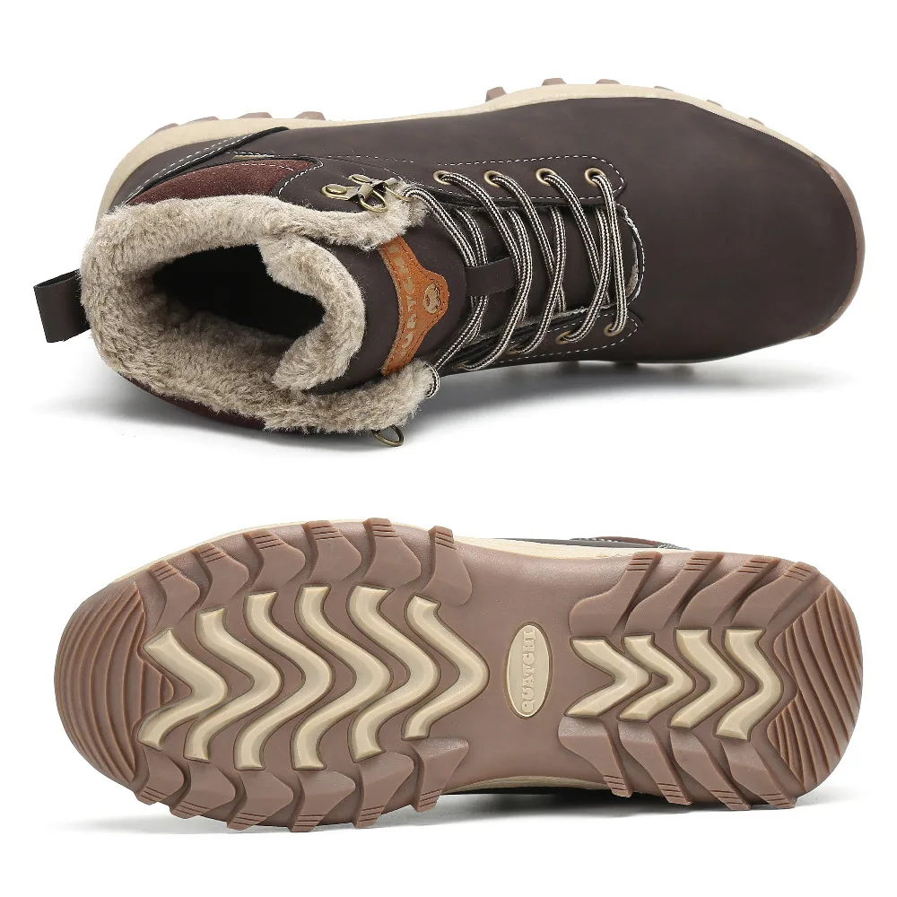 Зимняя мужская обувь; уличная защитная обувь; водонепроницаемый военные сапоги; мужские теплые плюшевые зимние ботинки; нескользящие ботильоны; Zapatos De Hombre