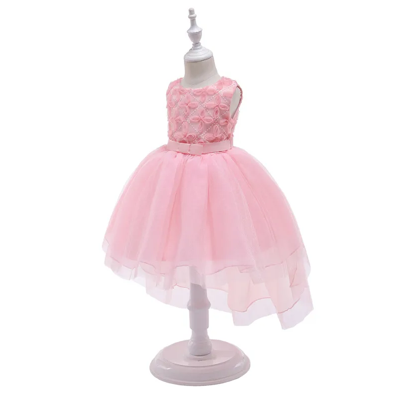 Ins Similar Pink Four-Leaf Clover Printed Fairy Dress Embroidery Princess Lace Ball Gown Formal Evening Party Performance Dress05