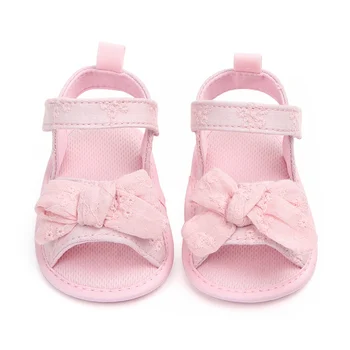 

Summer Baby Girl Shoes Soft Sole Anti-slip Bow-knot Crib Shoes First Walkers Princess Canvas Sneakers