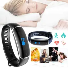 Водонепроницаемый Bluetooth Smart Часы Heart Rate крови Давление Sleep Monitor шагомер Позиция трека для Android IOS браслеты