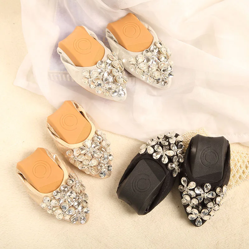 gold flats with rhinestones