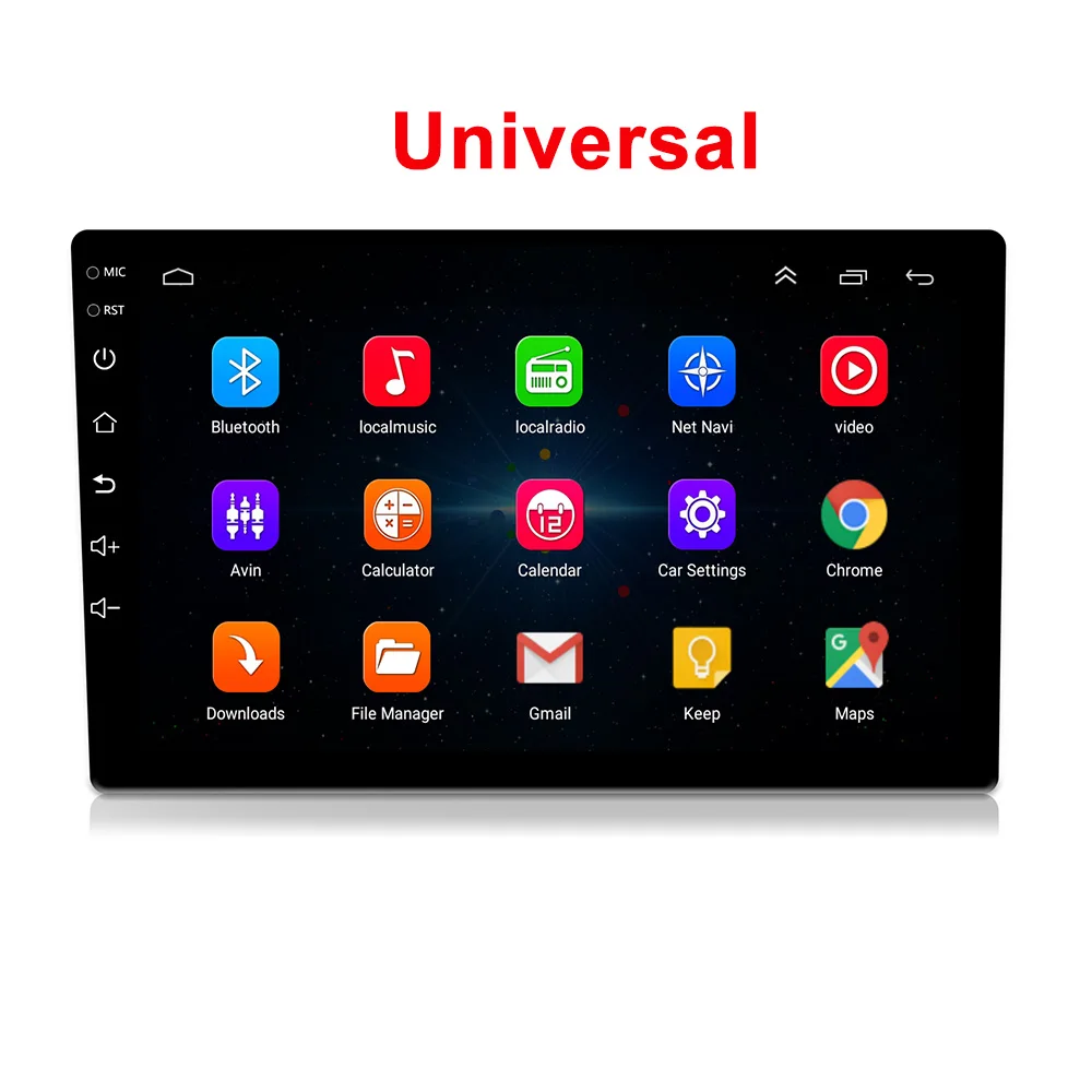 Новинка 10/9 дюймов Универсальный 2din Android автомобильный радиоприемник четырехъядерный 1024x600 gps навигация Bluetooth 4,0 wifi AM/FM SWC USB зеркальная камера