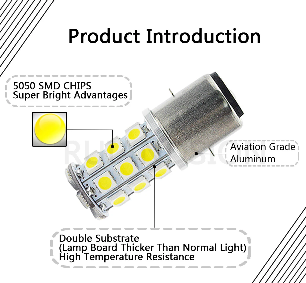 2x H6 светодиодные фары для мотоциклов супер яркий лампы BA20D 27SMD 5050 Высокий/Низкий биксенон светодиодный Мопед ATV фары свет