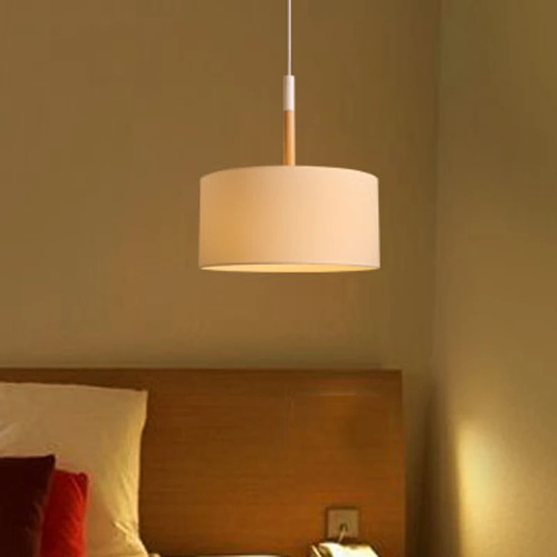 

A1 Nordic new simple lighting modern living room dining room study bedroom bed warm single head cloth pendant light FG529 lo1019