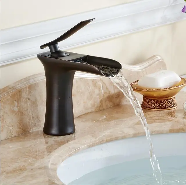 bathroom faucets antigo black basin mixer hot and cold water faucet deck mounted waterfall sink mixer taps torneiras zr361 mixer taps deck mountedretro bathroom aliexpress