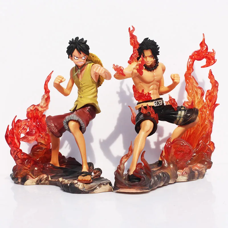 

2pcs/set 15cm One Piece DX Luffy Ace Brotherhood Anime Cartoon 2 Years Later PVC Action Figure Toys Battle Ver Model Dolls