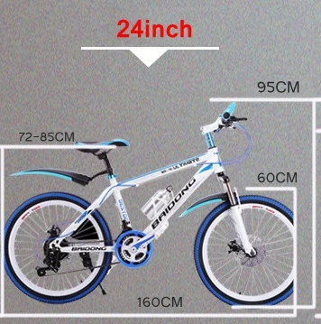 Perfect 24 speed Mountain Bike  22 inch/24 inch   Double disc brake chain   Spring fork variable speed vehicle 2