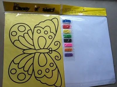 10 шт. / много Цвет песок рисование комплект для дети|painting sticker|painting airbrush kitkit sport |