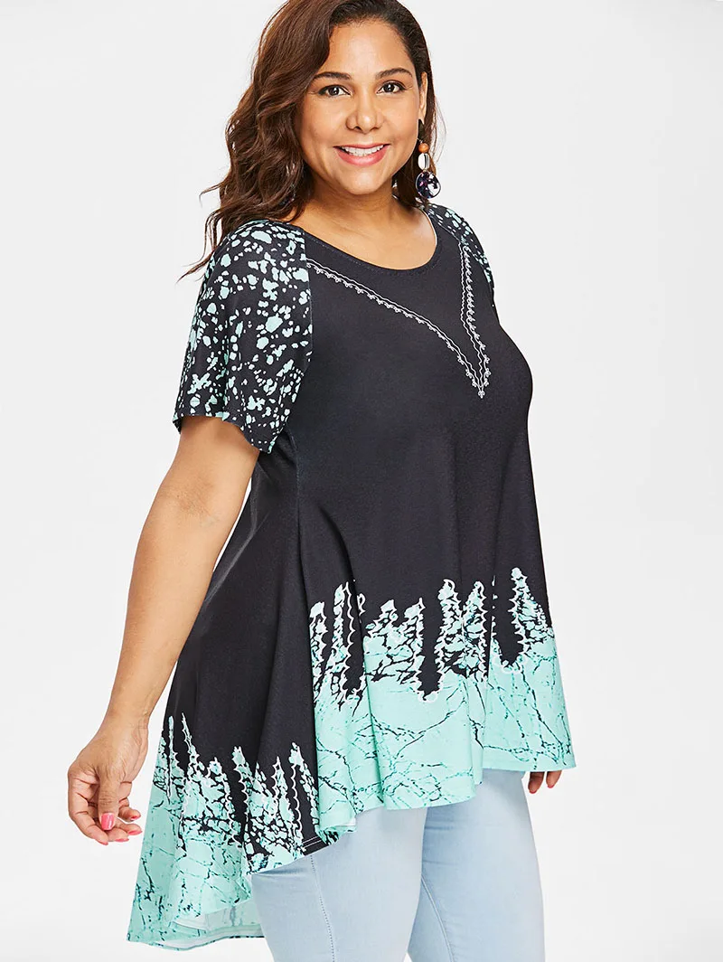 PlusMiss Plus Size 5XL Vintage Printed 