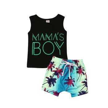 

Mama's Boy Newborn Baby Boys Sleeveless Vest Shorts Pant Beach Holiday Summer Clothing Set 0-24M