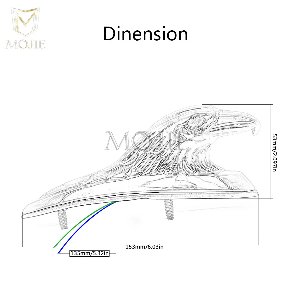 Переднее крыло орнамент Статуэтка «Голова Орла» крыло капот эмблема мотоцикл для ATV Байк мотоцикл универсальные двигатели