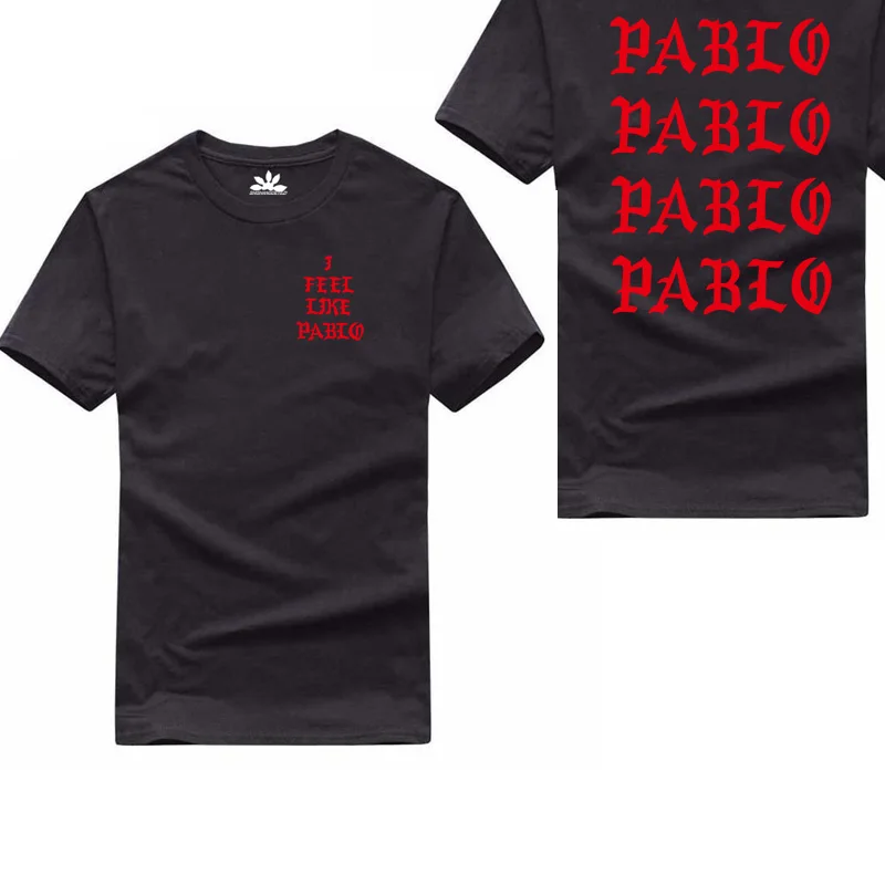 Kanye West, футболка с надписью «I Feel Like Pablo», Мужская Уличная футболка с надписью «Social Club Rapper», polera hombre, хлопок, футболка с надписью «Pablo», homme - Цвет: 5 black