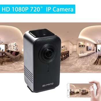 

White HD 1080P Mini 720 Degree Wireless WiFi VR IP Camera Full View Fish Eye Panoramic Indoor Security Camera +TF Card Slot