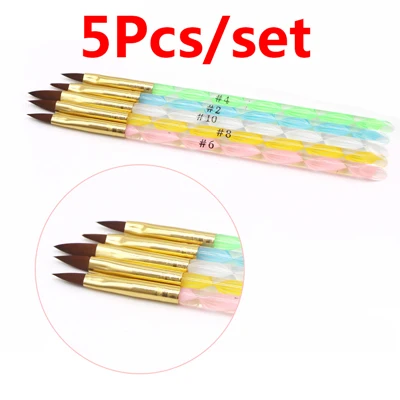 Style 1 1Set UV Gel Brushes Liner Painting Pen Acrylic Drawing Brush for Nails Manicure Cleaning Nail Brushes for Nail Art Tools - Цвет: Style 1